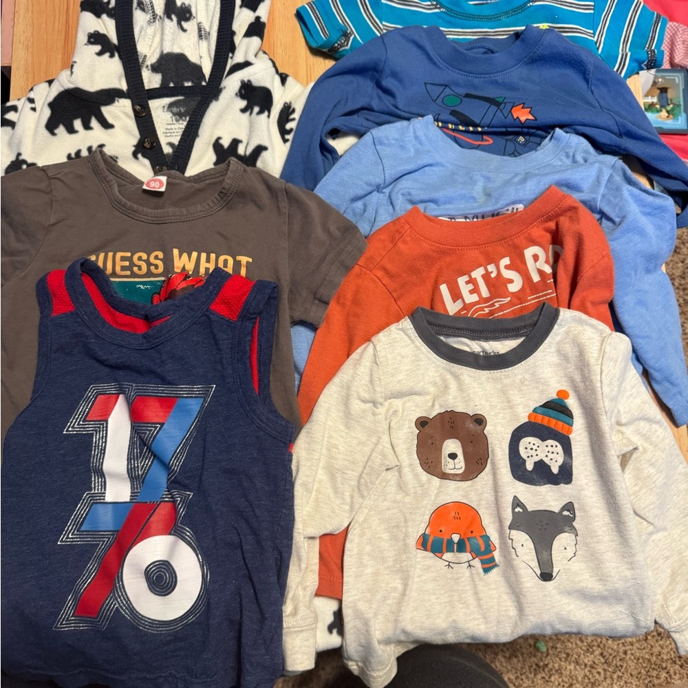Kids Graphic Tees - Blue, Gray, and Multicolor
